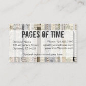 素朴ヴィンテージブックページエフェメラはっきりしたタイプライター 名刺 (裏面)