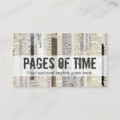 素朴ヴィンテージブックページエフェメラはっきりしたタイプライター 名刺 (正面)