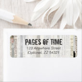 素朴ヴィンテージブックページライブラリ差出人住所 ラベル (インサイチュ)