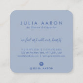 素朴ヴィンテージブルーウォーター色抽象芸術スクリプト スクエア名刺 (裏面)