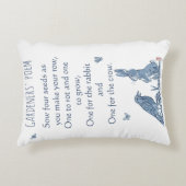 素朴ヴィンテージブルーガーデンポエムウサギクロウシーズ アクセントクッション (正面)