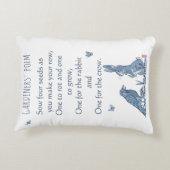 素朴ヴィンテージブルーガーデンポエムウサギクロウシーズ アクセントクッション (裏面)