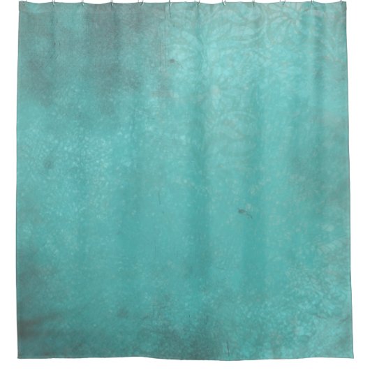 素朴ヴィンテージプリントターコイズ |シャワーカーテン シャワーカーテン (正面)