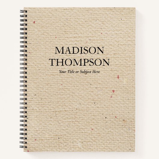 素朴ヴィンテージベージュモダン紙&オールドファッションド ノートブック (正面)