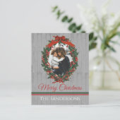 素朴ヴィンテージホリデー写真リースクリスマス (スタンド正面)