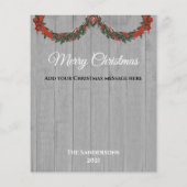 素朴ヴィンテージホリデー写真リースクリスマス (裏面)