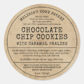 素朴ヴィンテージホームベーカリーコテージ法フードラベル ラウンドシール (正面)