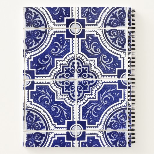 素朴ヴィンテージポルトガルのタイルのパターンスケッチまたは ノートブック (裏面)