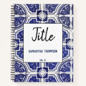 素朴ヴィンテージポルトガルのタイルのパターンスケッチまたは ノートブック (正面)