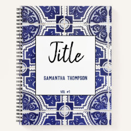 素朴ヴィンテージポルトガルのタイルのパターンスケッチまたは ノートブック