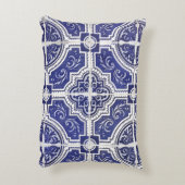 素朴ヴィンテージポルトガルのタイル模様 – Azulejo アクセントクッション (裏面(縦))