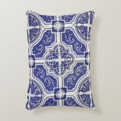 素朴ヴィンテージポルトガルのタイル模様 – Azulejo アクセントクッション (正面(垂直))