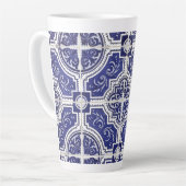 素朴ヴィンテージポルトガルのタイル模様 – Azulejo カフェラテマグ (左アングル)