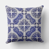 素朴ヴィンテージポルトガルのタイル模様 – Azulejo クッション (裏面)