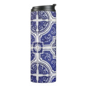 素朴ヴィンテージポルトガルのタイル模様 – Azulejo タンブラー (回転左)