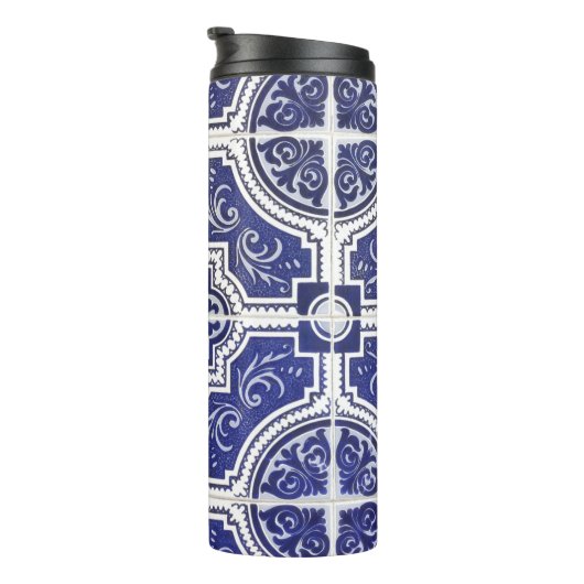 素朴ヴィンテージポルトガルのタイル模様 – Azulejo タンブラー (回転右)