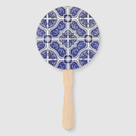 素朴ヴィンテージポルトガルのタイル模様 – Azulejo ハンドファン