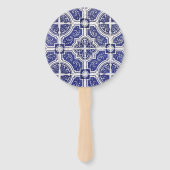 素朴ヴィンテージポルトガルのタイル模様 – Azulejo ハンドファン (正面)