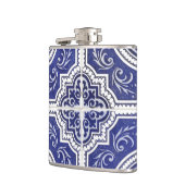 素朴ヴィンテージポルトガルのタイル模様 – Azulejo フラスク (左)