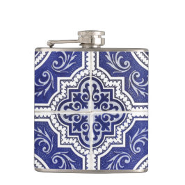 素朴ヴィンテージポルトガルのタイル模様 – Azulejo フラスク