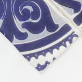 素朴ヴィンテージポルトガルのタイル模様 – Azulejo フリースブランケット (角)