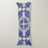 素朴ヴィンテージポルトガルのタイル模様 – Azulejo ボディピロー (正面縦)