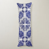 素朴ヴィンテージポルトガルのタイル模様 – Azulejo ボディピロー (裏面 (縦))