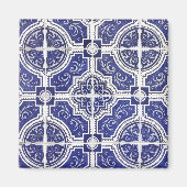 素朴ヴィンテージポルトガルのタイル模様 – Azulejo マグネット (正面)