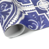 素朴ヴィンテージポルトガルのタイル模様 – Azulejo ラッピングペーパー (ロールコーナー)
