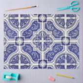 素朴ヴィンテージポルトガルのタイル模様 – Azulejo 薄葉紙 (クラフト)