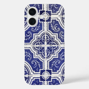 素朴ヴィンテージポルトガルのタイル模様 – Azulejo iPhone 16ケース