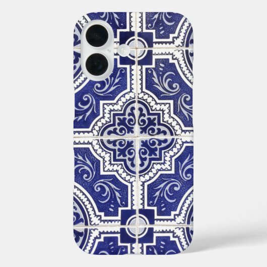 素朴ヴィンテージポルトガルのタイル模様 – Azulejo Case-Mate iPhoneケース (裏面)
