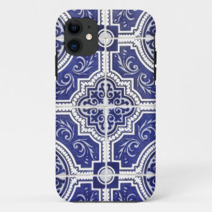 素朴ヴィンテージポルトガルのタイル模様 – Azulejo iPhone 11 ケース