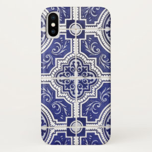 素朴ヴィンテージポルトガルのタイル模様 – Azulejo iPhone X ケース