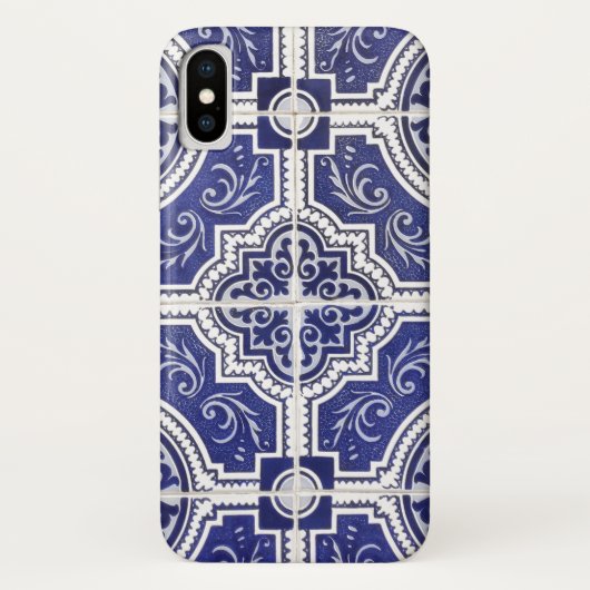 素朴ヴィンテージポルトガルのタイル模様 – Azulejo Case-Mate iPhoneケース (裏面)