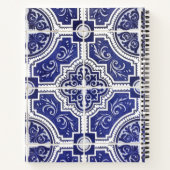 素朴ヴィンテージポルトガル語タイルのパターンレシピ ノートブック (裏面)