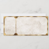 素朴ヴィンテージムービーチケット日付の保存 招待状 (裏面)