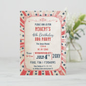 素朴ヴィンテージメモリアルデーパーティの招待状 招待状 (スタンド正面)