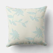 素朴ヴィンテージライトブルー花デコール クッション (裏面)