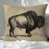 素朴ヴィンテージラインアートバッファロー クッション