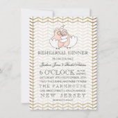 素朴ヴィンテージラブバーズリハーサルディナー招待状 招待状 (正面)