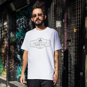 素朴ヴィンテージラベ縁どルファミリーファーム Tシャツ