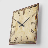 素朴ヴィンテージルックスクエアローマ数字 スクエア壁時計 (傾斜)