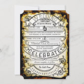 素朴ヴィンテージルネッサンス中世チケット結婚ズ 招待状 (正面)