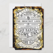 素朴ヴィンテージルネッサンス中世チケット結婚ズ 招待状 (裏面)