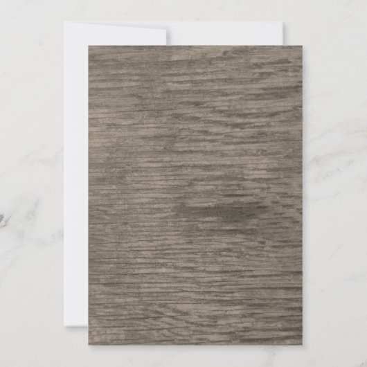 素朴ヴィンテージレース木製フェンススクリプトタイポグラフィ 招待状 (裏面)