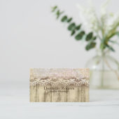 素朴ヴィンテージレース&ウッドアンティーク名刺 名刺 (スタンド正面)