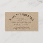 素朴ヴィンテージロゴテンプレート手作り曲線文字 名刺 (裏面)