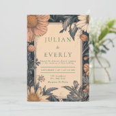 素朴ヴィンテージワイルドフラワー結婚式招待状 招待状 (スタンド正面)