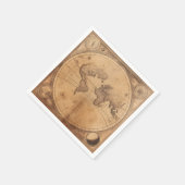 素朴ヴィンテージ世界地図グローブ(2) スタンダードカクテルナプキン (角)
